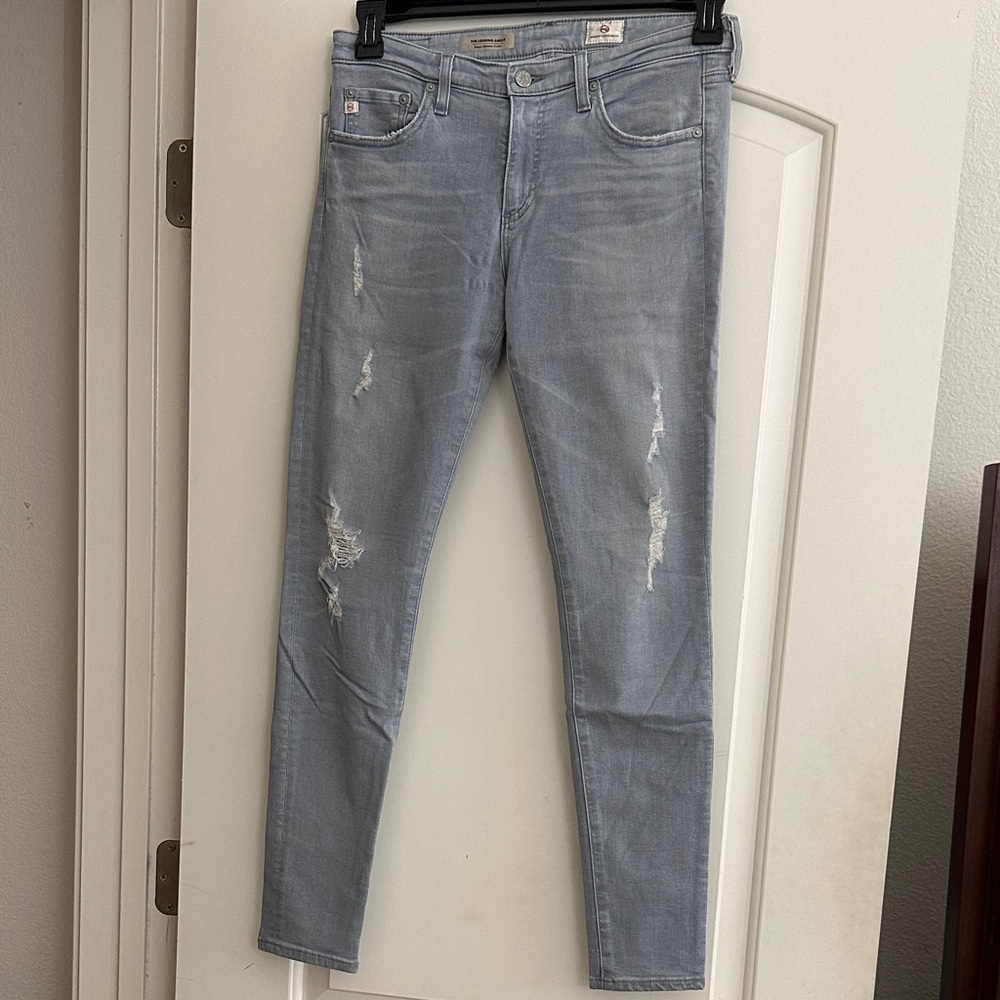 AG Adriano Goldschmied Light Gray Skinny Jeans
